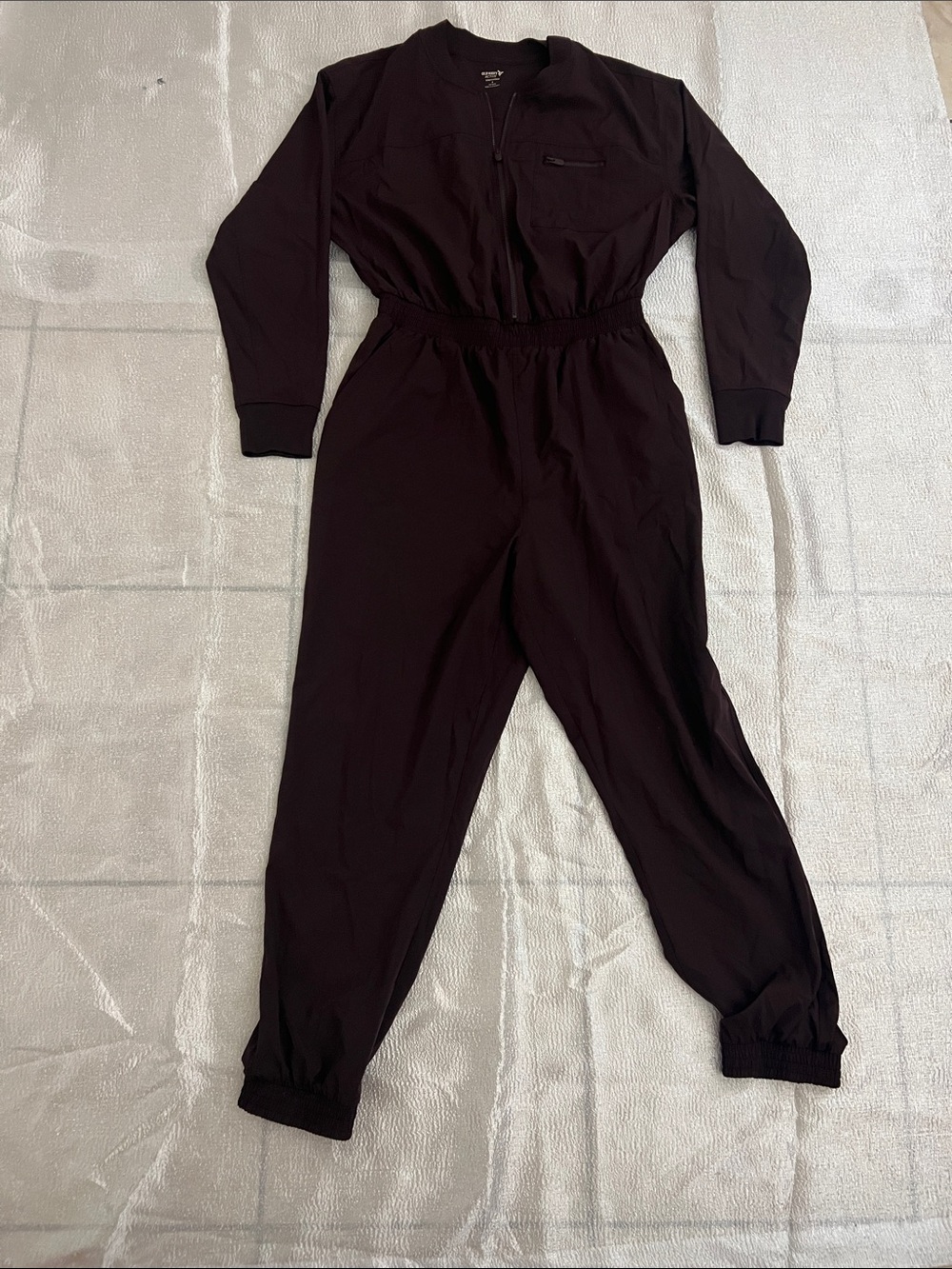 Old Navy Active Black Long-Sleeve Zip-Front Jumpsuit